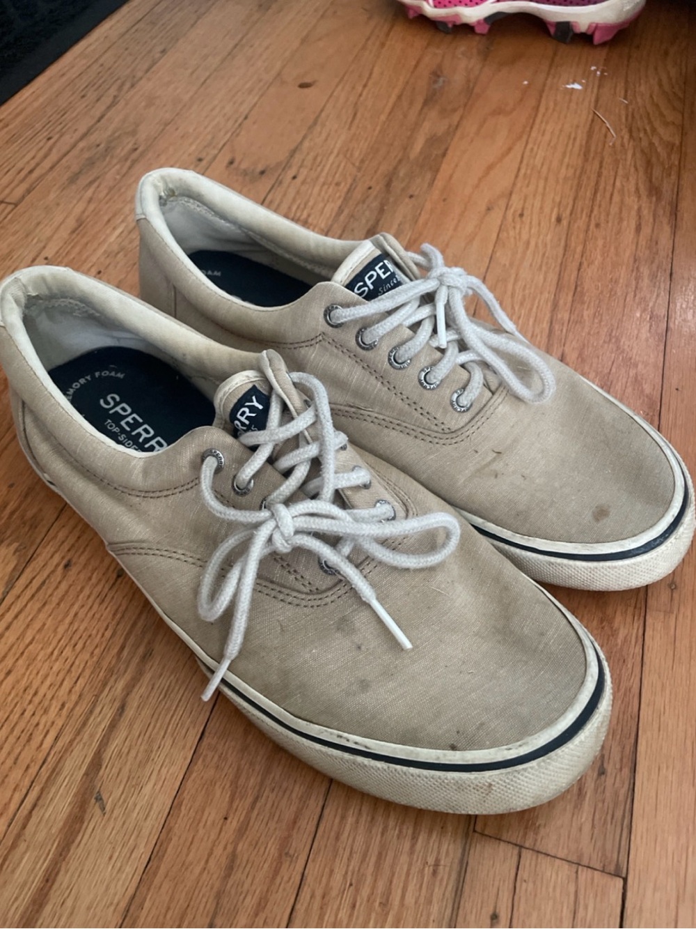 Sperry Men's Low-Top Canvas Sneakers in Light Tan